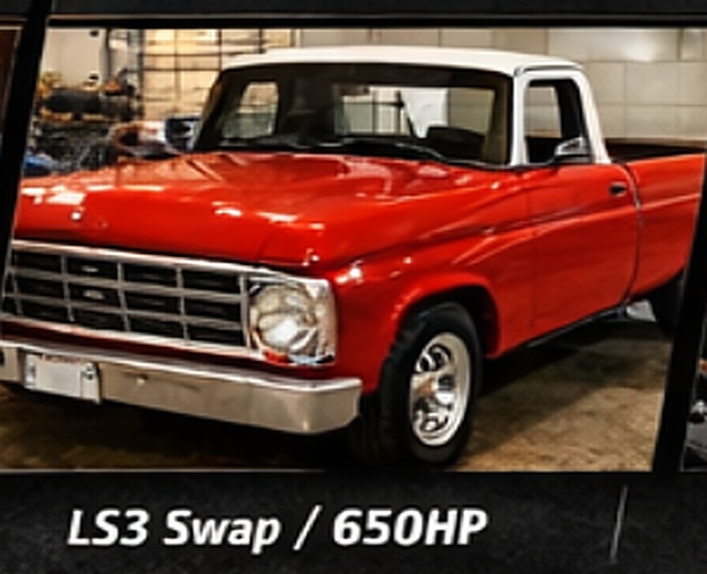 Red and white classic truck restoration